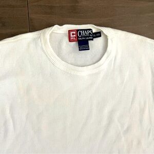 RL CHAPS by Ralph Lauren size XL - white ribbed- classic - fitted - heavy weight